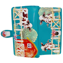 Barnyard Cows Wallet in Teal