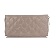 Nude Glossy Quilted Single Zipper Wallet WL748