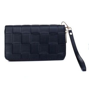Black Basket Design Single Zipper Wallet WL764