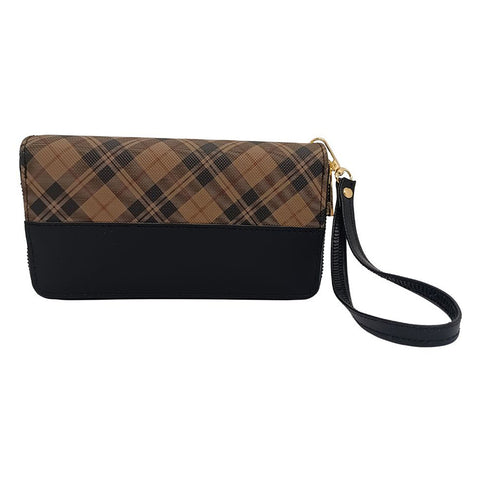 Plaid Double Zipper Wallet WL795