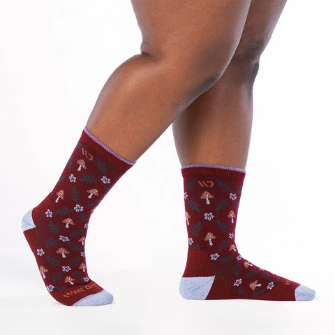 burgundy-Women's Wildwood Cushioned Crew Socks 9512