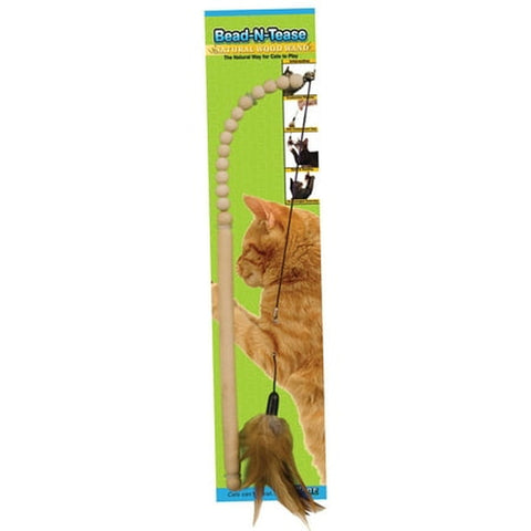 Bead-N-Tease Wood Teaser Pole Cat Toy