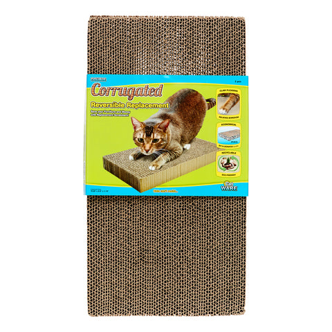 Corrugated Reversible Replacement Cat Scratcher Double 2 Ct