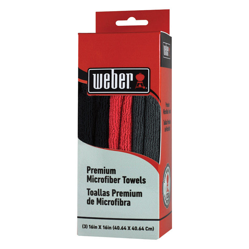 package of Weber premium microfiber cleaning cloths