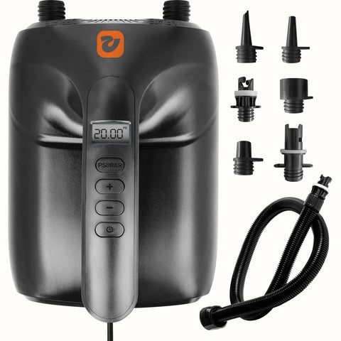 Retrospec Breeze inflatable stand up paddle board electric pump with 6 nozzle attachments & hose