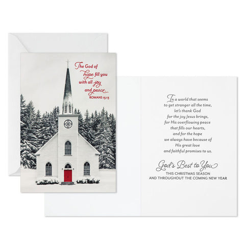 inside of Church in Snow Boxed Christmas Cards 1DSH1189