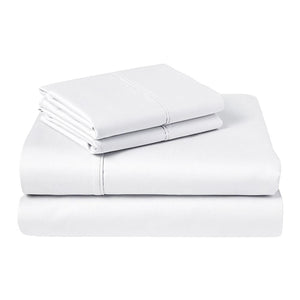 White 300 Thread Count 100% Cotton 4-Piece Sheet Set