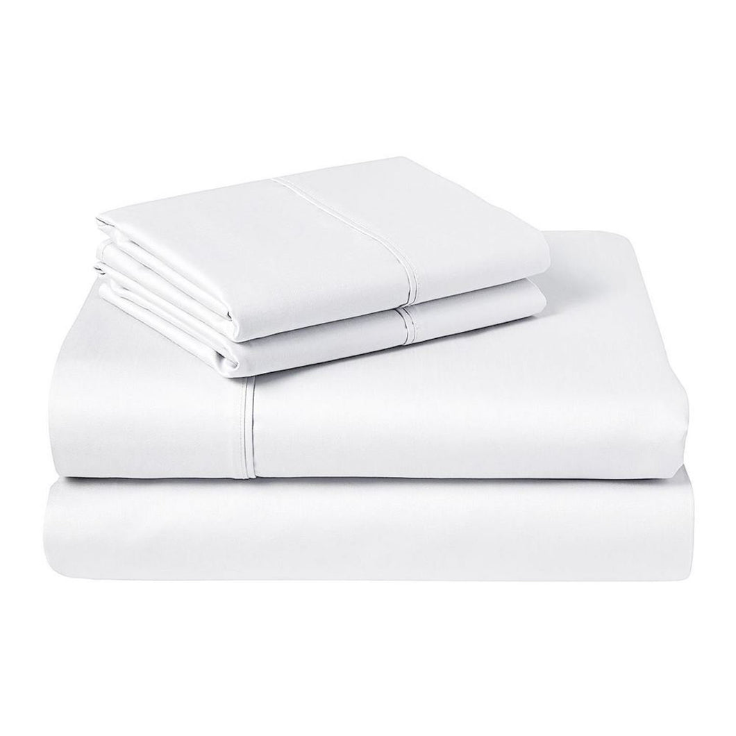 White 300 Thread Count 100% Cotton 4-Piece Sheet Set