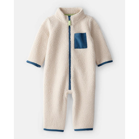 Baby Boy Color Block Fleece Zip-Up Jumpsuit 1U056110