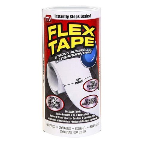 White 8 in. X 5 Ft. Strong Rubberized Waterproof Tape