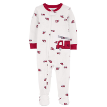 White Fire Truck Toddler Boys' Fleece Footie Pajamas