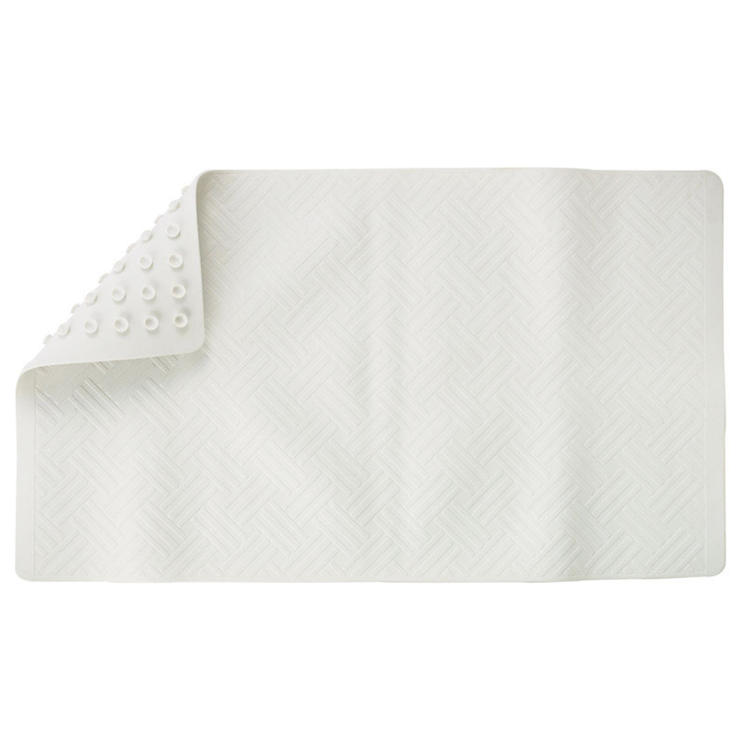 Living Accents White Plastic Bath Mat, 28 in x 16 in. Latex Free MB3212 ...