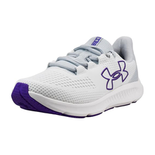 White/Purple Women's Charged Pursuit 3 Big Logo Running Shoes 3026523