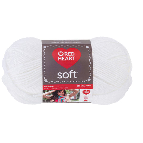 White Red Heart yarn skein.