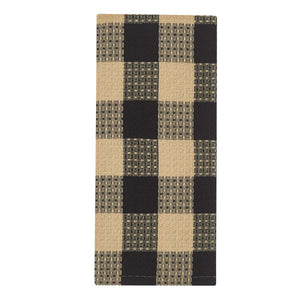 Wicklow Check Waffle Dish Towels black