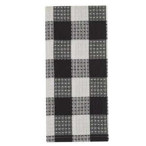 Wicklow Check Waffle Dish Towels black and cream