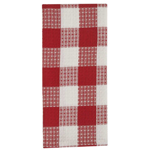 Wicklow Check Waffle Dish Towels red
