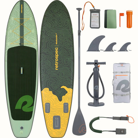 Retrospec Weekender inflatable stand up paddle board in Wild Spruce pattern
