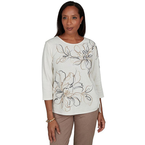 Women's Floral Soutache Outline Top 51151