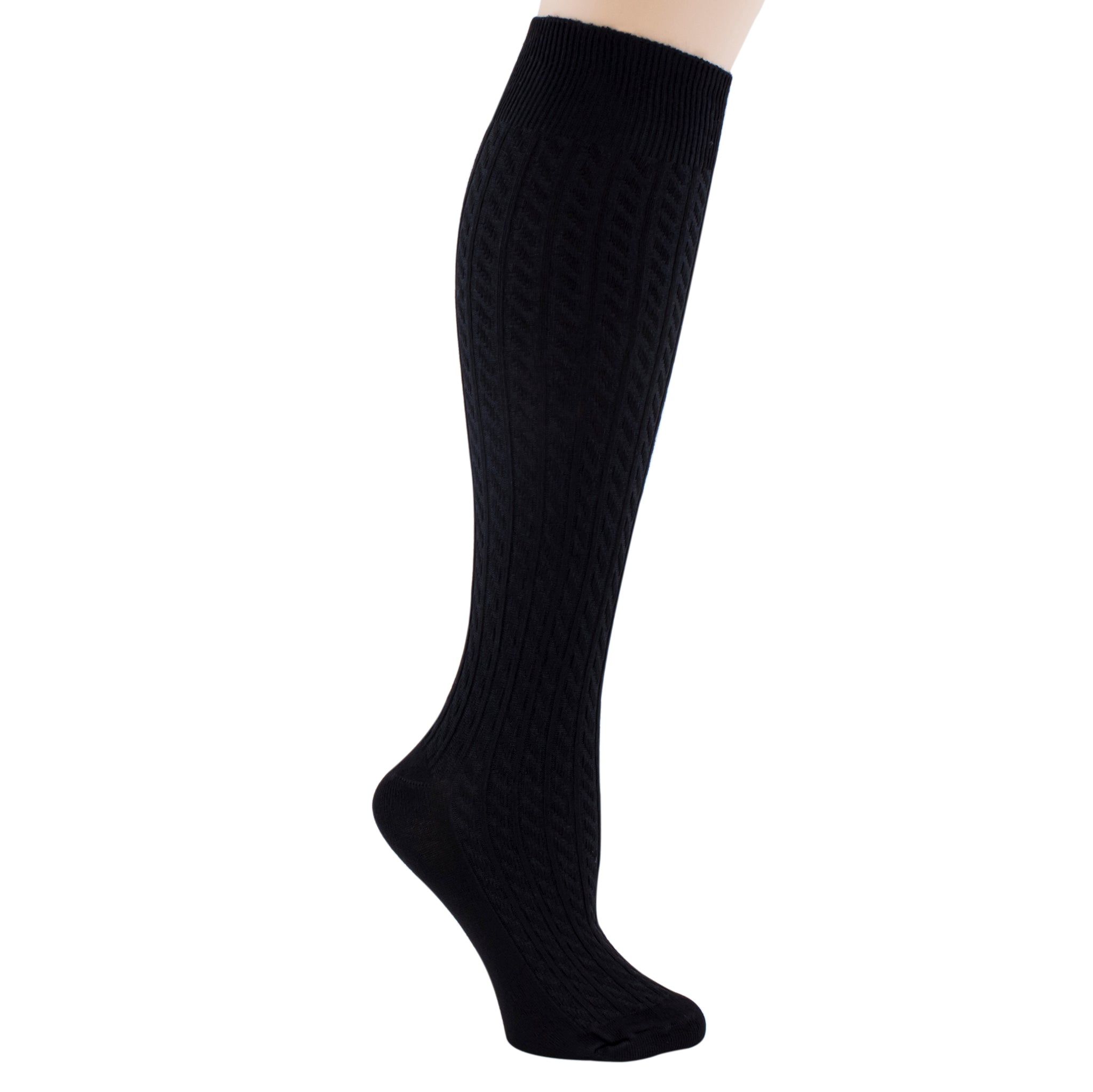 Casual Soft Mens Knee High Long Socks, Thick Thermal Free Size Cotton ,  Black 