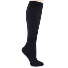 Black Lizzie Ann acrylic knee-high socks.