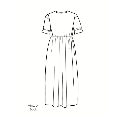 view A back, Women's Knit Cape Dress Pattern