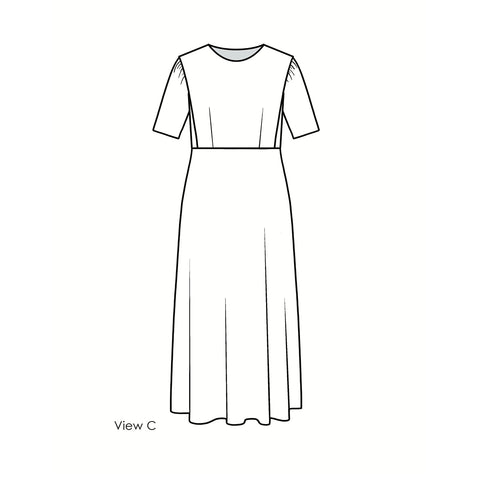 View c, Women's Knit Cape Dress Pattern