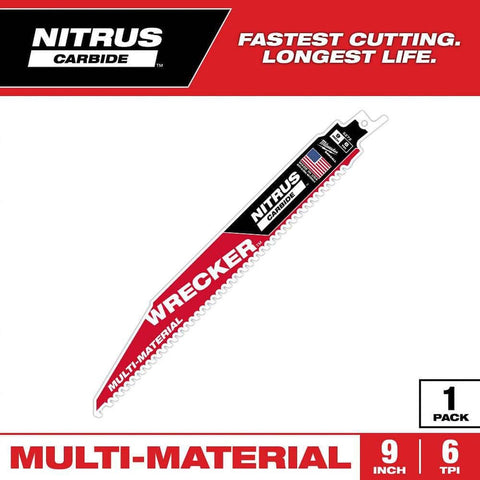 Wrecker 9 In. Nitrus Carbide Reciprocating Saw Blade 6 Tpi 1 Pk