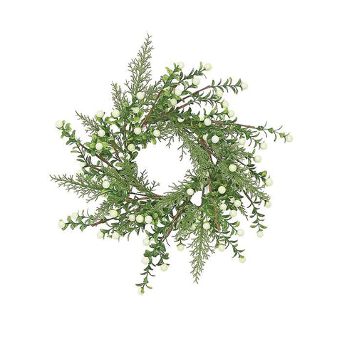 white, Boxwood Berry Wreath XB627
