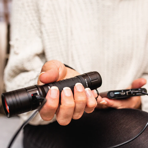 LuxPro Pro Series 450 lumens rechargeable Utility Flashlight charging