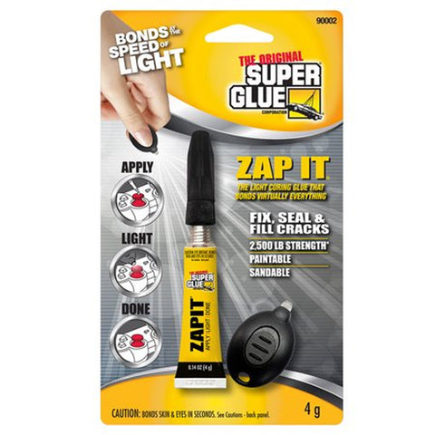 Zap It High Strength Light Cure Super Glue 0.14 Oz