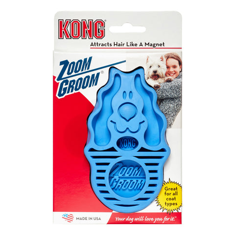 ZoomGroom Dog Brush Promotes Healthy Skin and Coat Blue Large
