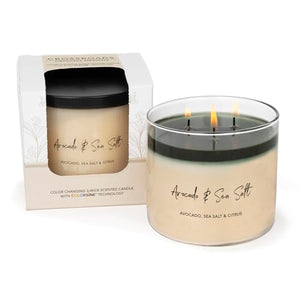 Avocado & Sea Salt Color-Changing 3-Wick Scented Candle