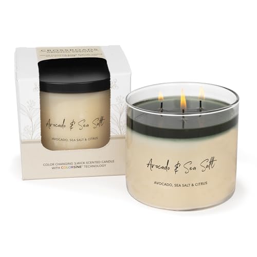 Avocado & Sea Salt Color-Changing 3-Wick Scented Candle