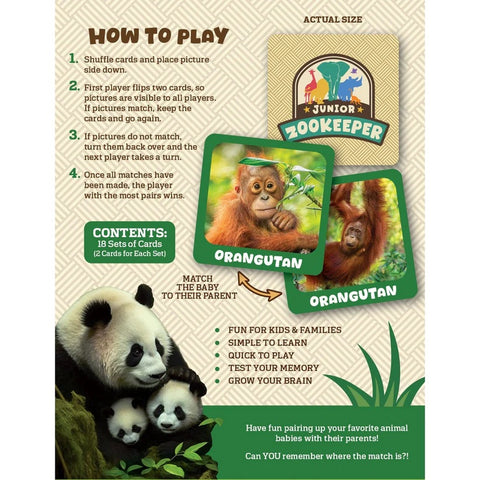 Jr. Zookeeper Matching Game 42531