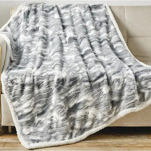 Gray Alaska Sherpa Throw Blanket