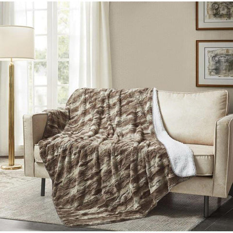 Alder Bark sherpa throw blanket
