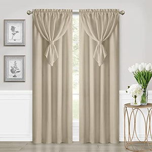 Taupe Allegra Panel with Attached Valance ALPN