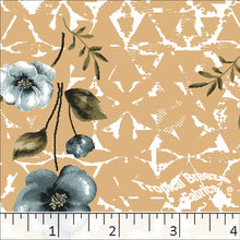 amber, Standard Weave Floral Poly Cotton Dress Fabric 6235