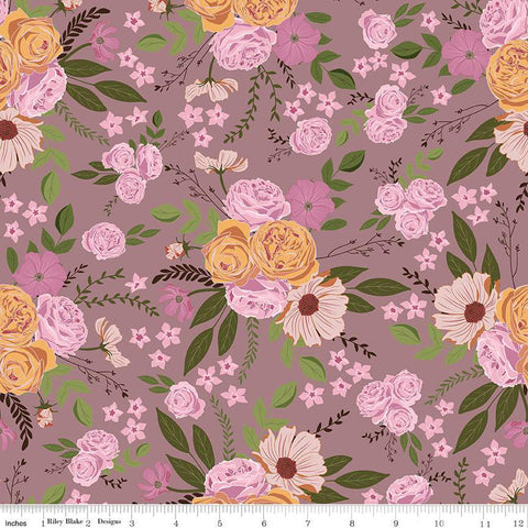 Petal Song Collection Large Floral Cotton Fabric C13710 amethyst