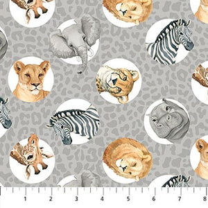 Animal circles, Wild One Cotton Fabric Collection 27