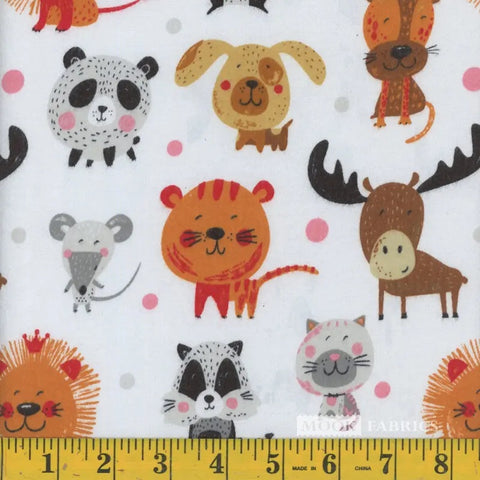 scattered animals, Printed Fleece Fabric