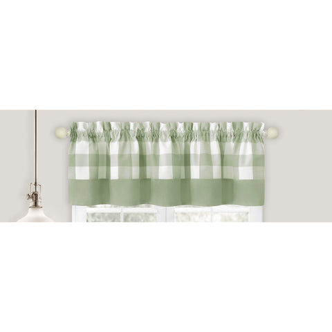Apple green checked valance