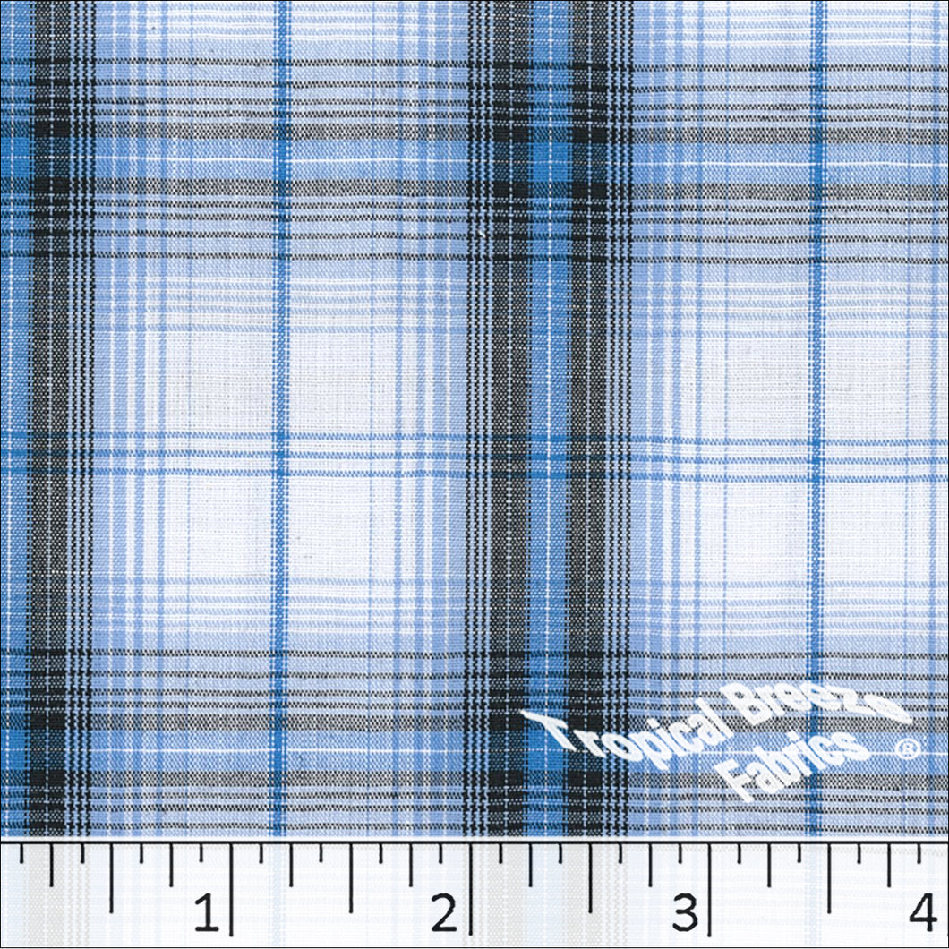 Poly Cotton Yarn Dye Plaid Fabric aqua