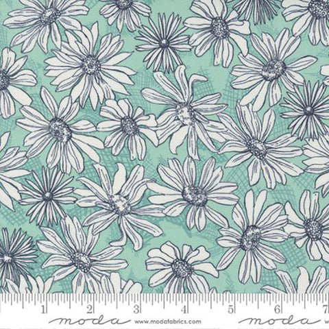 Garden Society Cotton Fabric Collection aqua