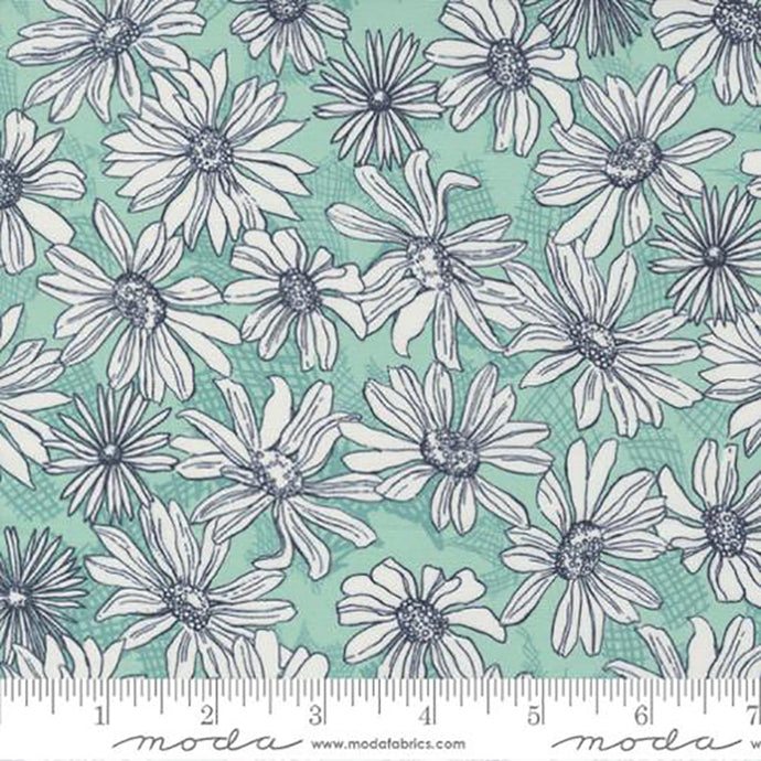 Garden Society Cotton Fabric Collection aqua