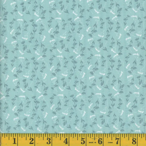 aqua, Caroline Charm Polyester Fabric 1323