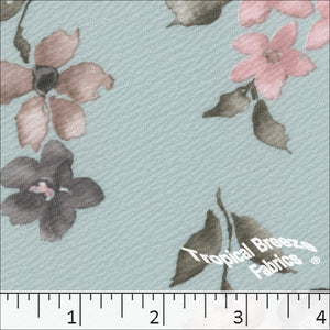 Liverpool Floral Knit Print Polyester Fabric 32840 aqua