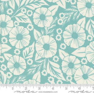 Field of Flowers Collection Large Floral Print Cotton Fabric 3311 aqua