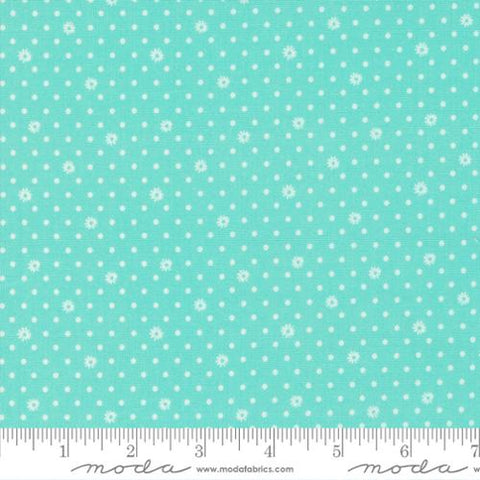 Julia Collection Flower Dots Cotton Fabric 11928 aqua